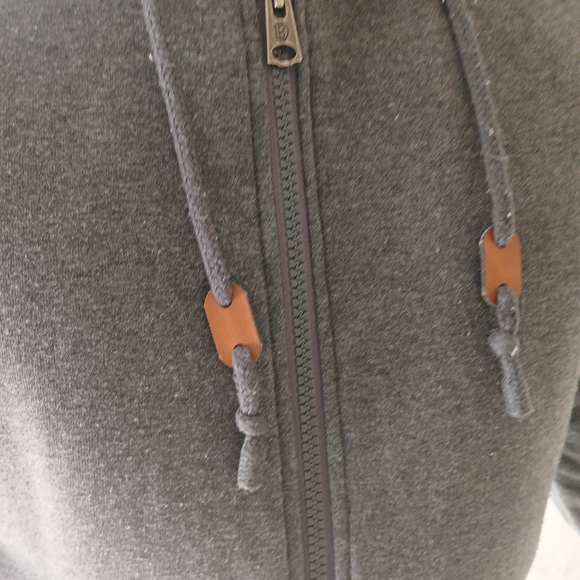 Buffalo David Bitton Sherpa Lining Cotton Jacket Hoodie Mens Size M Gray - Picture 13 of 16